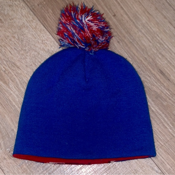 Frosty The Snowman Blue Snowman Kids Beanie Pom Pom - Picture 2 of 4